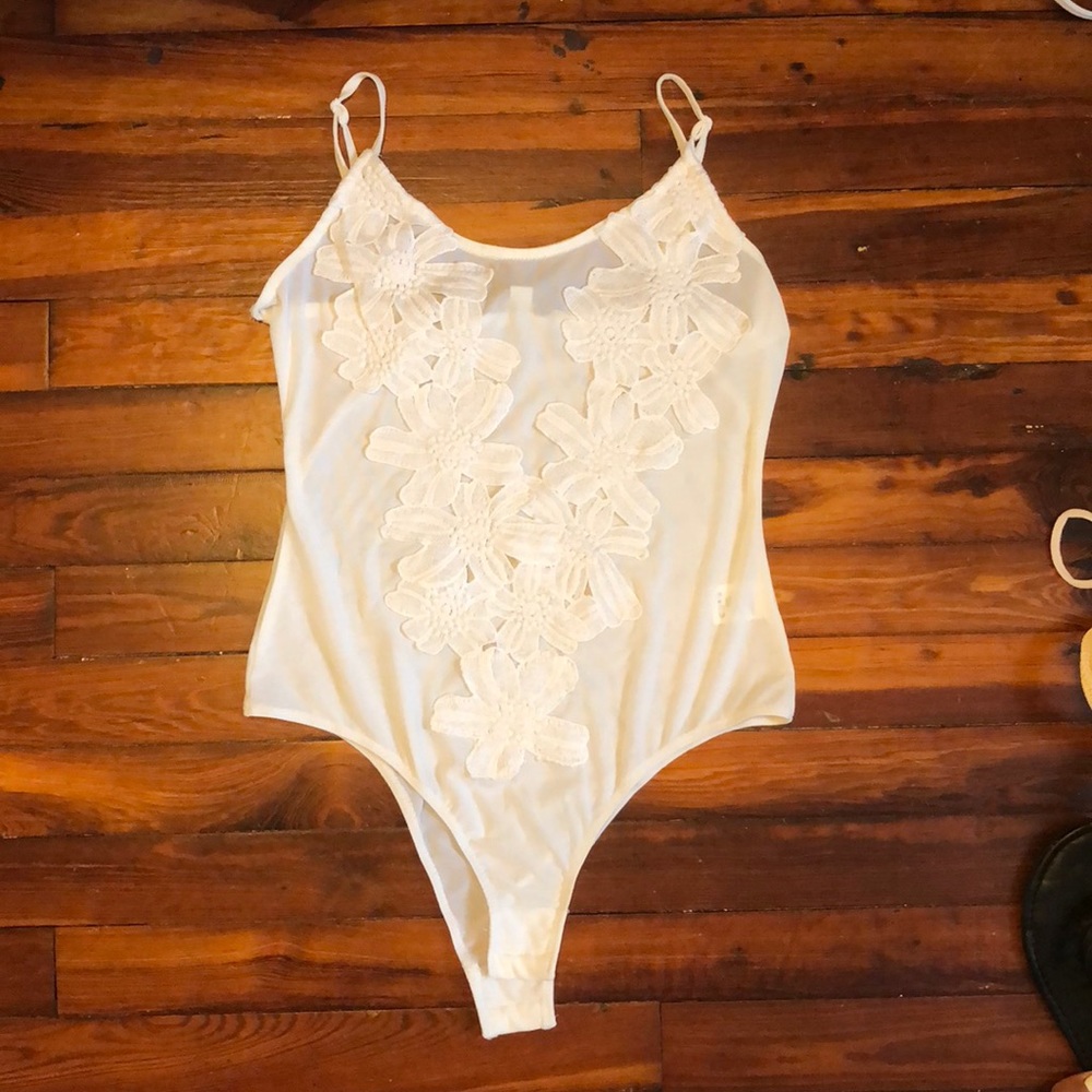 White mesh bodysuit